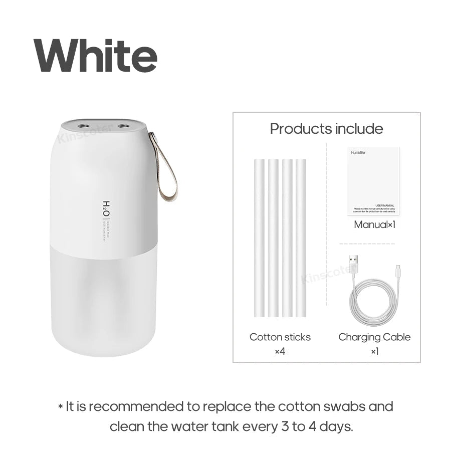 KINSCOTER Ultrasonic Air Humidifier 300ml 2000mAh Battery USB Sprayer Diffuser Releases Smooth Water Mists for Home Office Quick Pick Grocers