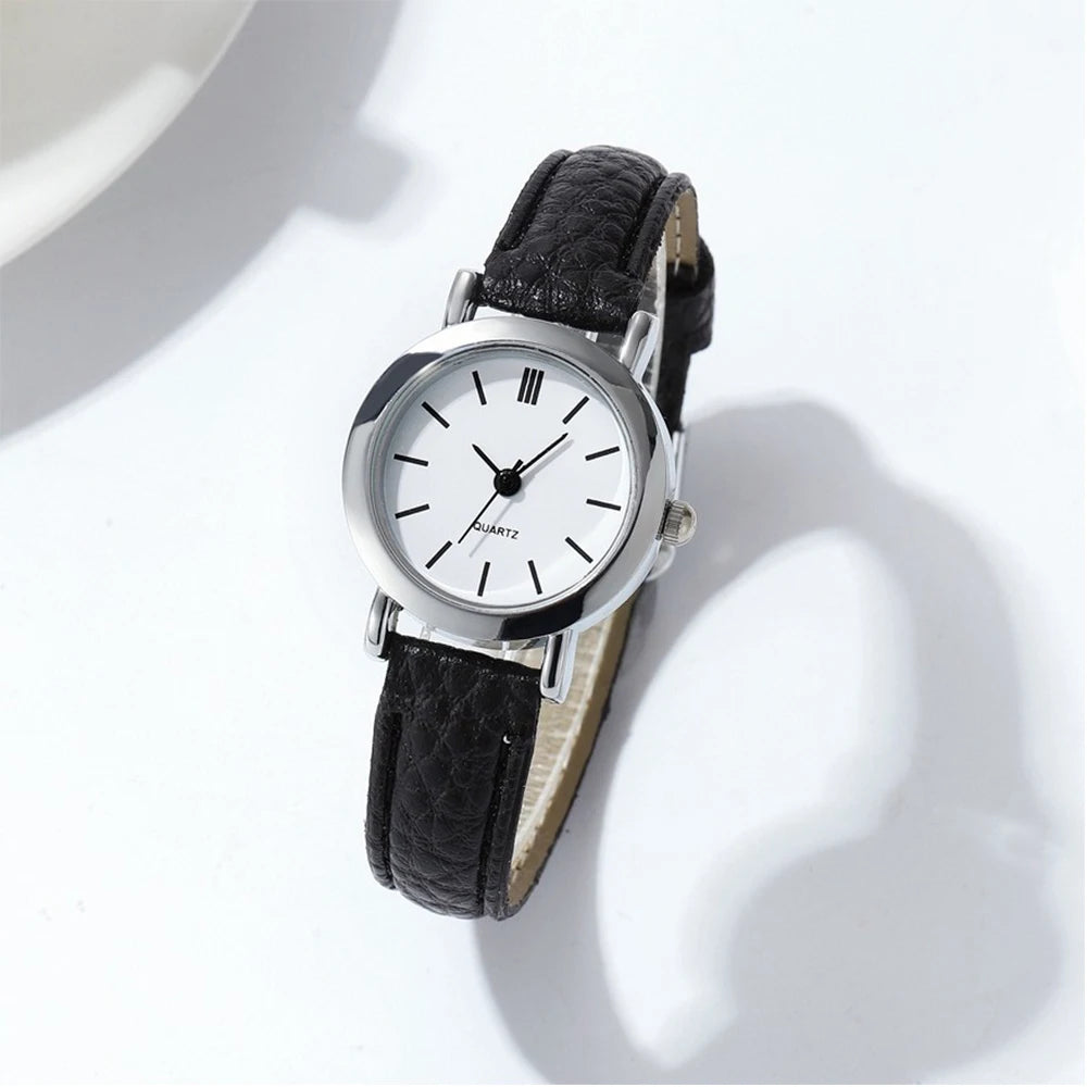 Women's Watch Fashion Small Arabic Quartz Watches Leather Band Wristwatches Quick Pick Grocers