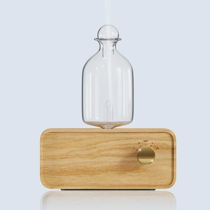 Nebulizing Essential Oil Diffusers For Aromatherapy - Battery Operated Diffuser Wood & Glass Oil Diffuser For Home Office Quick Pick Grocers