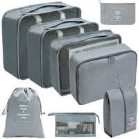 7/8/9/10 Pcs Set Travel Organizer Storage Bags Suitcase Packing Cubes Set Cases Portable Luggage Clothes Shoe Tidy Pouch Folding Econic Blanks