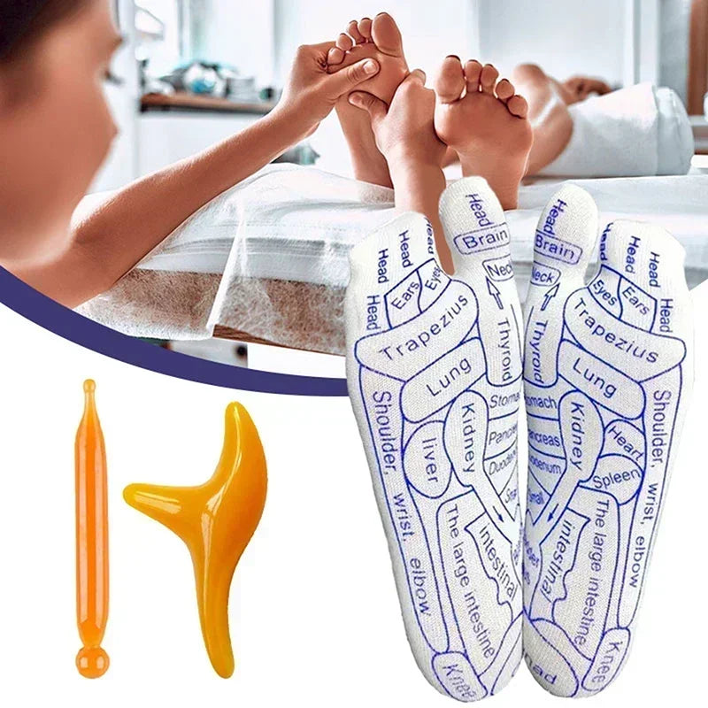 Physiotherapy Foot Care Massage Relieve Tired Feet Sock Acupressure Foot Massager Reflexology Socks Foot Acupoint Massage Tool Quick Pick Grocers