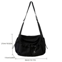 Fashionable Crossbody Bag with Drawstring Accent - Spacious & Secure Zipper Closure - Includes Stylish Bag Charm Quick Pick Grocers