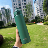 TYESO 600/750ML Thermos Bottle With Straw Stainless Steel Car Thermal Cup Sports Water Bottles Keeps Cold and Heat Thermal Mug Quick Pick Grocers