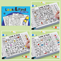 Children's Search for Items Game, Enhance Visual Perception, Fun Coloring Book, Focus and Attention, Handwriting Exercise Book Quick Pick Grocers