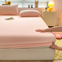 Soft Cotton Fitted Bed Sheet with Elastic Mattress Cover Quick Pick Grocers