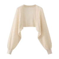 French Ice Silk Knitted Sun-Proof Cardigan Top Women's Summer Thin Jacket Waistcoat Suspender Skirt Shawl Outer Match Blouse Quick Pick Grocers