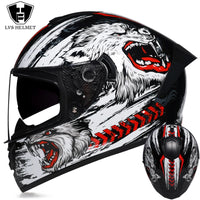 Full Face Racing Helmets Winter Warm Double Visor Motorcycle Helmet Motorbike Sports helmet LVS-701
