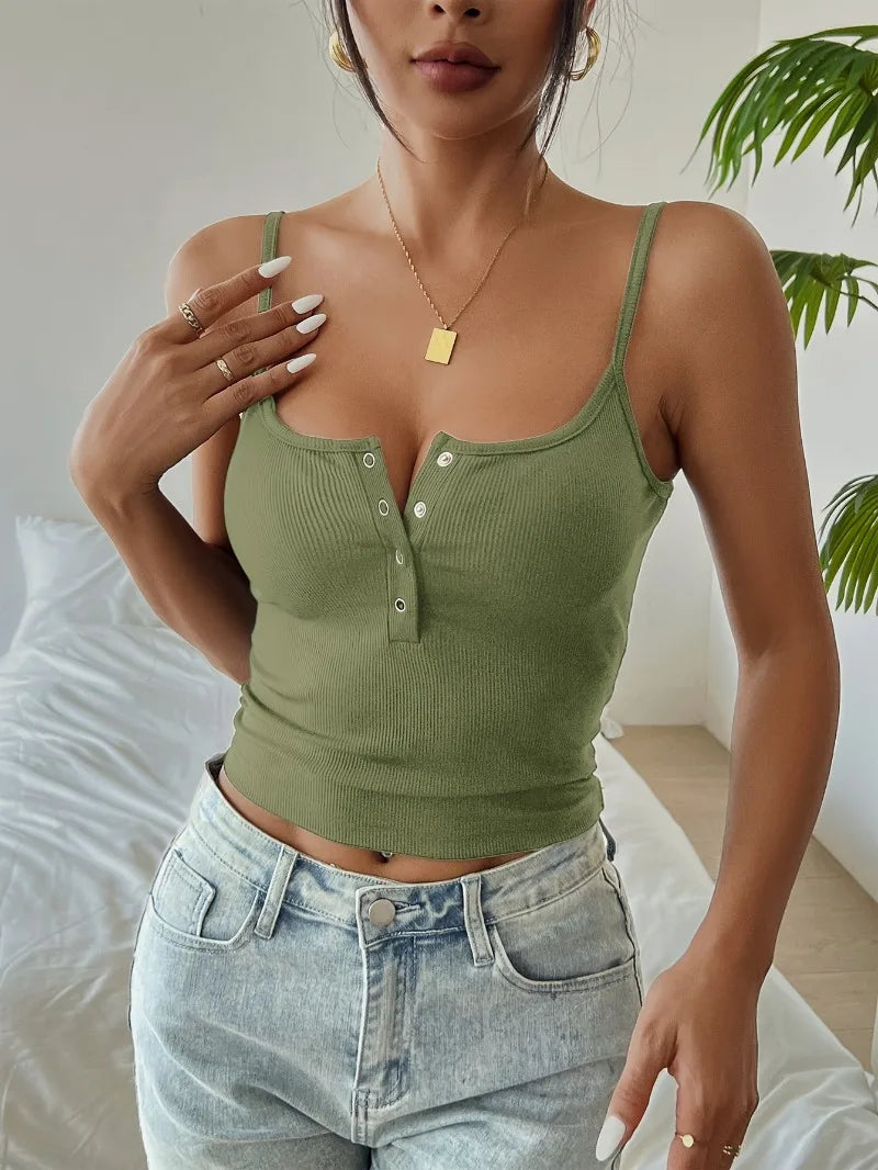 Women's Cropped Tops Spring and Summer Corset Korean Suspenders Vest Sexy Camisole Slim Y2K Corset Tops Casual Basic T-shirt Quick Pick Grocers