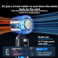 JPNPL 4000mAh Hanging Ice Pack Handheld High-speed Fan Folding 100 Speed Infinitely Adjustable Fan Portable For Outdoor Neck Quick Pick Grocers
