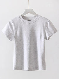 Basic T Shirts Women Cotton Slim Fit White Tops Summer Black Tees Crew Neck 100% Cotton T Shirt For Women Plain T-shirts Soft Quick Pick Grocers