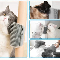 Cat Corner Brush Comb Massager for Cat Arch Plastic Scratcher Remove Hair Comb Grooming with Catnip Cat Self Cleaning Cat Supply Econic Blanks