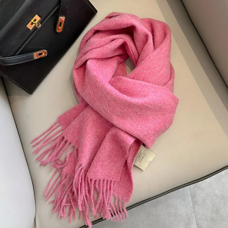 Winter Narrow Scarf 28 Color 100% Wool Scarf Hot Selling Solid Color Scarf Men's and Women's Universal Warm and Cold proof Scarf Quick Pick Grocers