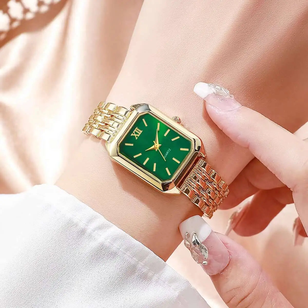 Fashion Rectangle Women Quartz Watch Luxury Analog Wristwatches Reloj Mujer Girls Clock Gift（Without Box） Quick Pick Grocers