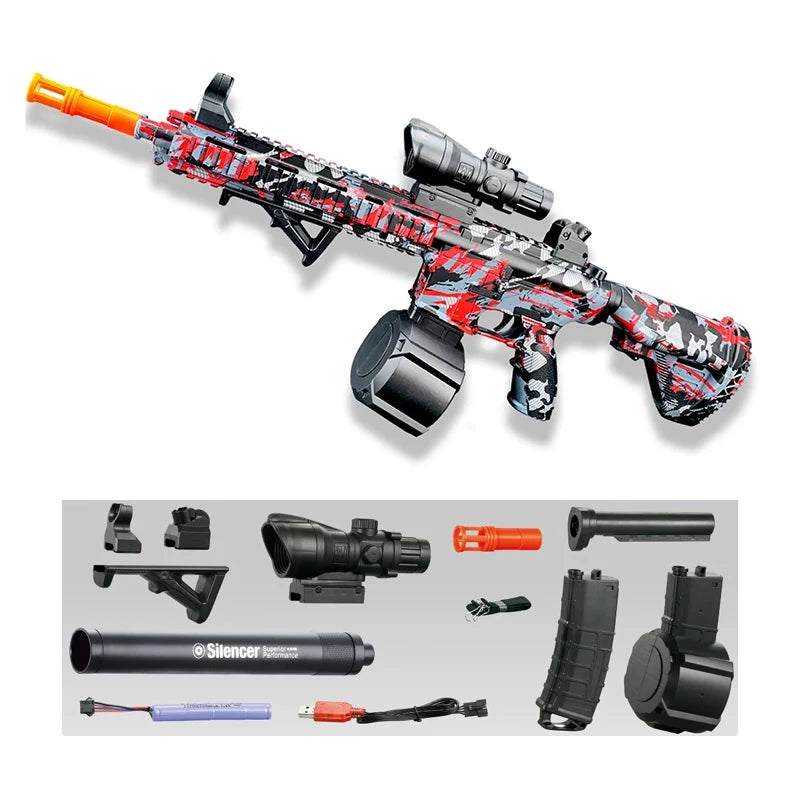 M416 Gun Toy Outdoor Electric Blaster Shooting Sport Gel Bullet Shoot Summer Water Ball Toys For Interactive Parent Child Game Econic Blanks