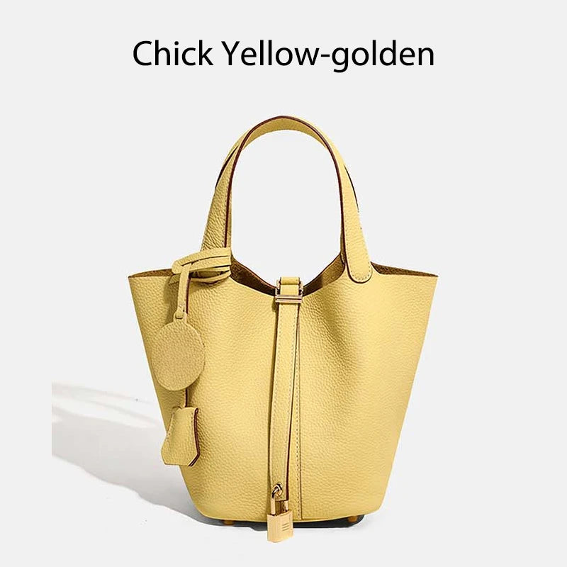 MENDY Women Bags Handbags Bucket Bag Real Leathe Fashion Tote Bag Genuine Leather Luxury Desginer Big Size Large Lady Hand Bags Quick Pick Grocers
