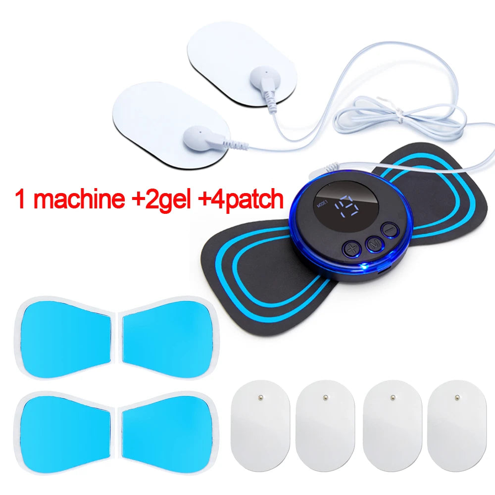 EMS Neck Massager Electric Muscle Stimulator Cervical Sticker Massage Patch Low Frequency Pulse Masajeador Pads Body Pain Relief Quick Pick Grocers