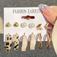 Modyle Gold Color Dangle Earrings Set Butterfly Acrylic Hollow Drop Earrings for Women Heart Hoop Earring Fashion Jewelry Gifts Econic Blanks