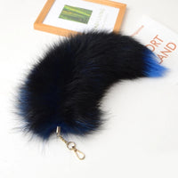 Plush-Fox Tail Keychain Furry Racoon Tail Keyring Keychain 28cm Animal Tail Key-Pendant Pompoms Keyring Holder Bag-Decor Econic Blanks