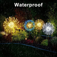 NEW 200LEDs Solar Fireworks Lights Outdoor Waterproof Solar Garden Lights 8 Lighting Modes With Remote Control Decorations Light Econic Blanks