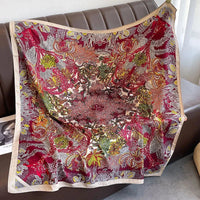 90*90Cm Square Scarf Twill Silk Feeling Women Head Shawls and Wraps Luxury Hair Tree Print Neck Scarves Hijab Bandana Pashmina Econic Blanks