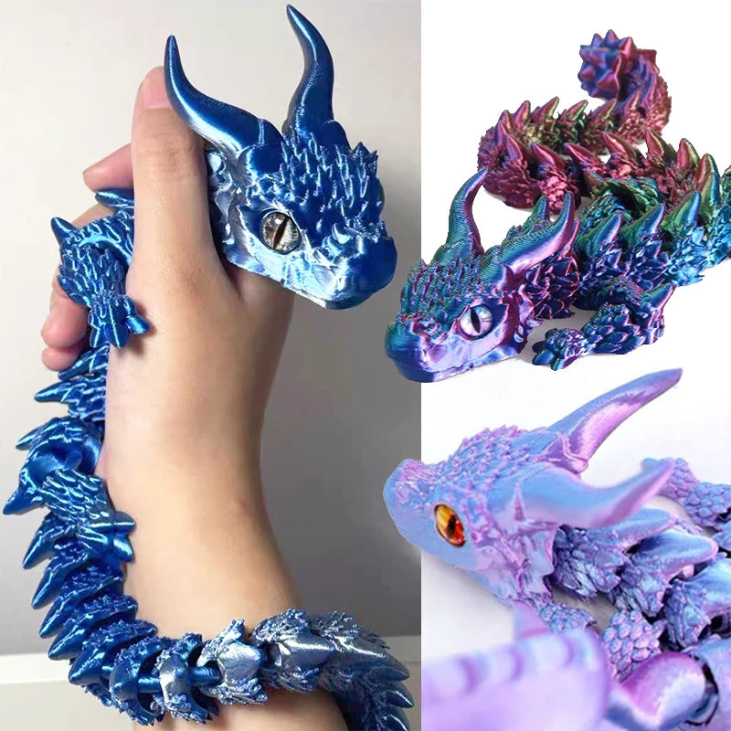 3D Printed Magic Dragon Movable Joint Fidget Toy Rotatable Articulated Office Desktop Ornament Adults Kid Toy Crafts Gift Quick Pick Grocers