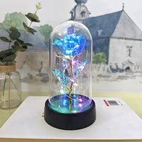 Artificial Rose Flowers Valentines Day Gift for Girlfriend Eternal Rose LED Light Foil Flower Wedding Decor Christmas Gifts Purest Peak Salt