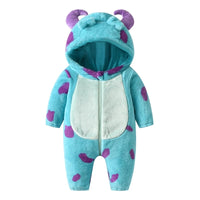 2023-07-25 Lioraitiin 0-3Years Infant Baby Boy Girl Fleece Jumpsuit Horn Hooded Warm Thicken Winter Rompers Outwear Snowsuit Econic Blanks
