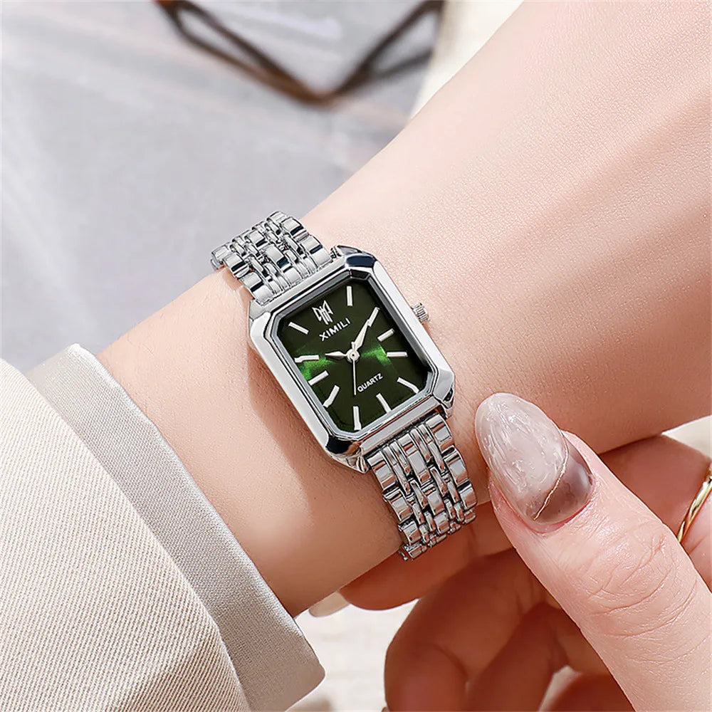 Women's Fashion Square Watches Gold Alloy Strap 2025 Luxury Ladies Quartz Wristwatches Qualities Female Roman Scale Clock Quick Pick Grocers