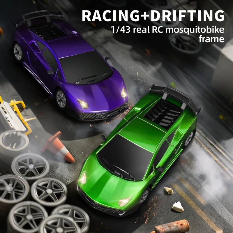 4WD Drift Racing Car 1/64 or 1/43 Mini Remote Controlled High Speed Car Radio Electric Competition Toy Gift For Kids Boys Adults Econic Blanks