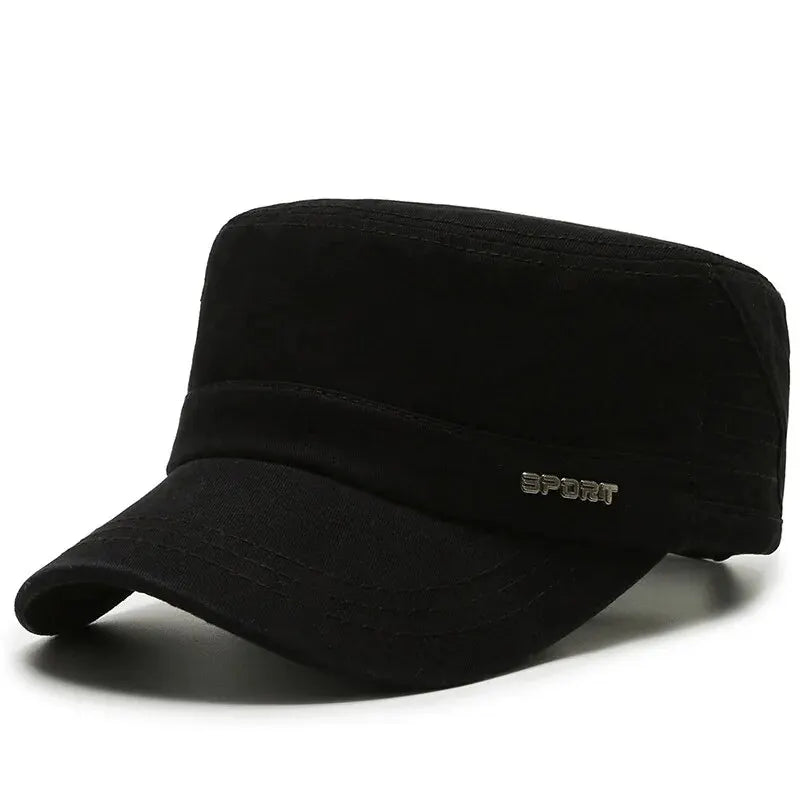 Hat Men's Flat Military Hat Is Simple And Versatile, Middle-Aged Hat Spring And Autumn Duck Tongue Casual Fashion New Style Quick Pick Grocers
