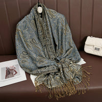 Luxury Brand Autumn Cashmere Pashmina Shawl Lady Wrap Warm Winter Scarves Design Print Female Foulard Cotton Stoles Scarf 2023 Quick Pick Grocers