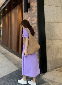 French Style Large Capacity Woven Straw Woven Bag for Women New Beach Vacation Shoulder Bag Casual Commuting Tote Bag Purse Quick Pick Grocers