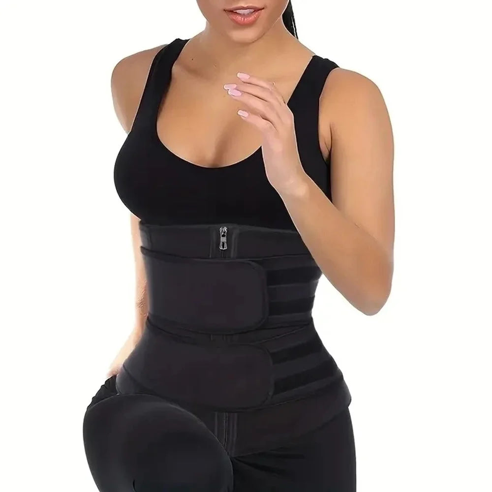 1pc Waist Trainer Slimming Body Shaper Fitness Belt Weight Loss Fat Burning Sport Girdle Sweat Trimmer Workout Cincher Shapewear Quick Pick Grocers