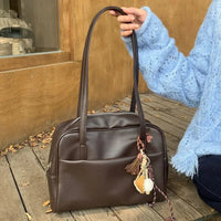 Portable Texture Tote Bag for Women, Shoulder Underarm Bag, Commuting Bag, Large Capacity, Niche Design, Autumn Winter Handbags Quick Pick Grocers