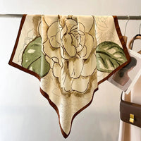 90*90Cm Square Scarf Twill Silk Feeling Women Head Shawls and Wraps Luxury Hair Tree Print Neck Scarves Hijab Bandana Pashmina Econic Blanks