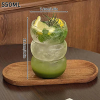 Transparant Drinking Glass Cup Creative Wave Shape Iced Coffee Tumbler Cup Juice Milk Tea Mug Drinkware Water Glasses Ripple Mug Quick Pick Grocers