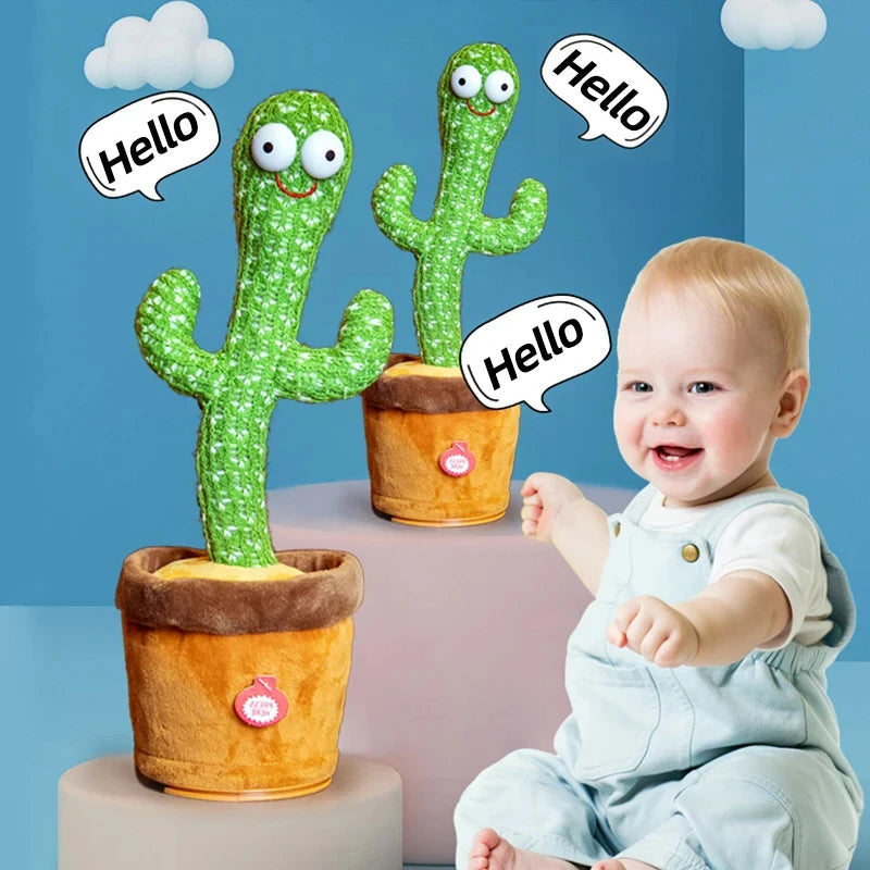 1pc Dancing Cactus Toy,Repeat Talking ,Song Speaker Wriggle Dancing Sing Talk, Plushie Stuffed ,Interaction and Decoration Econic Blanks