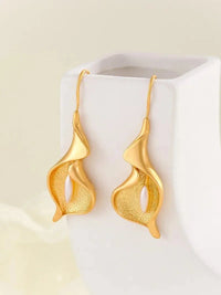 Exquisite Blooming Flower Hook Earrings Simple Accessories Gold Silver Color Plant Dangle Earrings for Women Jewelry Econic Blanks