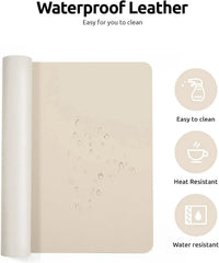 Large Mouse Pad,Office Desk Mat, Leather Desk Pad Protector, Non-Slip PU Leather Desk Blotter, Laptop Desk Pad Econic Blanks