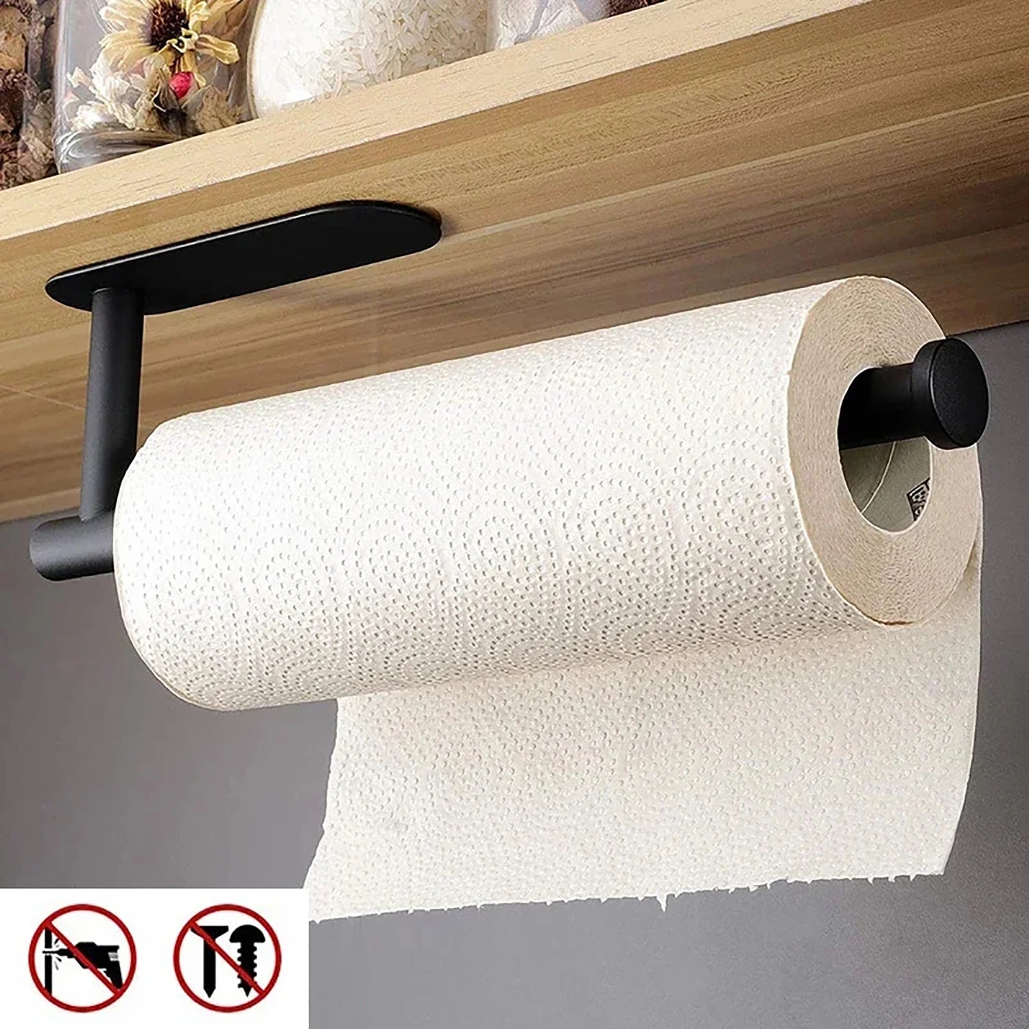 Kitchen Paper Towel Holder Adhesive Tissue Hanger Toilet Roll Paper Dispenser Cabinet Storage Napkin Rack Bathroom Accessories Econic Blanks