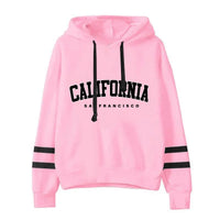 California Womens Tracksuit Casual Stripe Versatile Hooded Sweatshirt or Pants or Suit Simplicity Hot Sales Street Outfits S-3XL Quick Pick Grocers