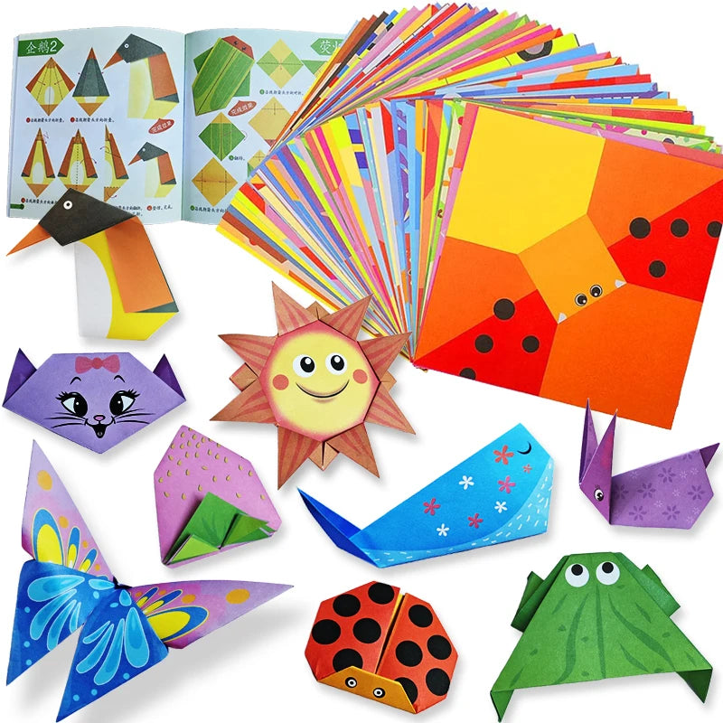 Origami Kit 30/96 Sheets Origami Paper Craft Guiding Book DIY Art Craft Projects Supplies for Beginners Children Kids Boys Girls Quick Pick Grocers