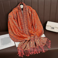 Luxury Brand Autumn Cashmere Pashmina Shawl Lady Wrap Warm Winter Scarves Design Print Female Foulard Cotton Stoles Scarf 2023 Quick Pick Grocers