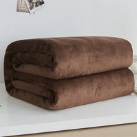 230GSM Coral Fleece Flannel Blankets For Beds Solid Blue Pink Soft Warm Thin Bedspread Sofa Cover Faux Fur Plaid Blanket Purest Peak