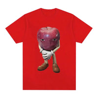 Funny Me Asf Apple with Face Meme T Shirt Unisex Fashion High Quality T Shirts Men Retro Casual Short Sleeve T-shirt Tops Quick Pick Grocers