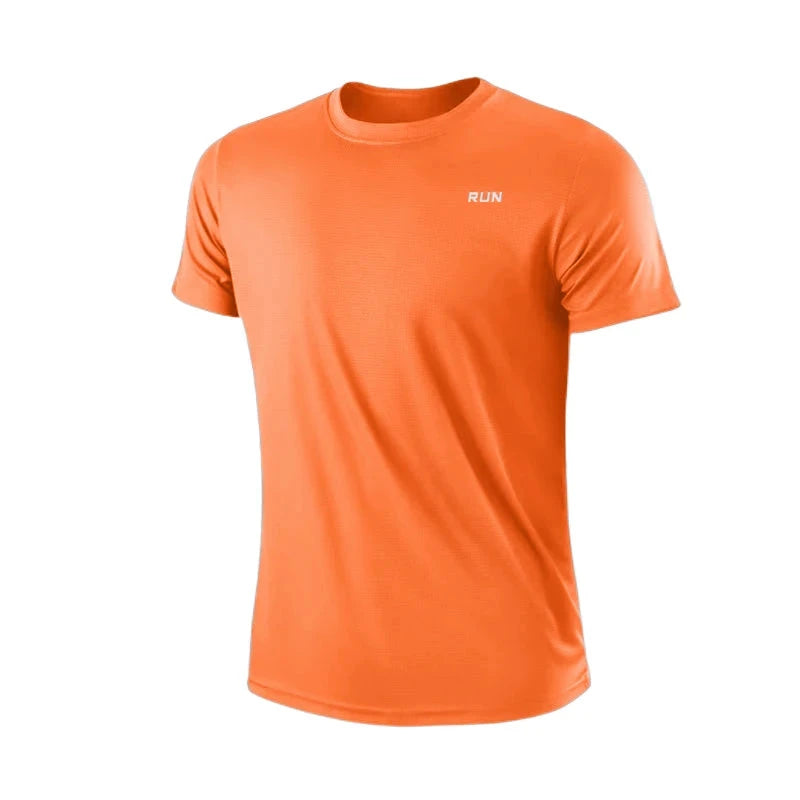 Men's Quick Dry Short Sleeve Gym Running Moisture Wicking Round Neck T-Shirt Training Exercise Gym Sport Shirt Tops Lightweight Econic Blanks