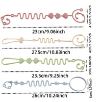 4pcs Adjustable Silicone Pacifier Chain, Teether Toys, Suitable for High Chair, Crib, Baby Gifts,beige Econic Blanks