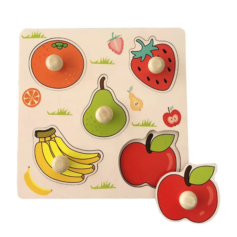Baby Wooden Puzzles Montessori Toys 1 2 3 Years Toddler Toys Hand Grab Board Alphabet Number Cognition Learning Educational Toys Quick Pick Grocers