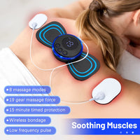EMS Neck Massager Electric Muscle Stimulator Cervical Sticker Massage Patch Low Frequency Pulse Masajeador Pads Body Pain Relief Quick Pick Grocers
