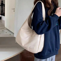 Large capacity tote bag, new black leather simple casual commuting women's bag, fashionable and versatile single shoulder bag Econic Blanks